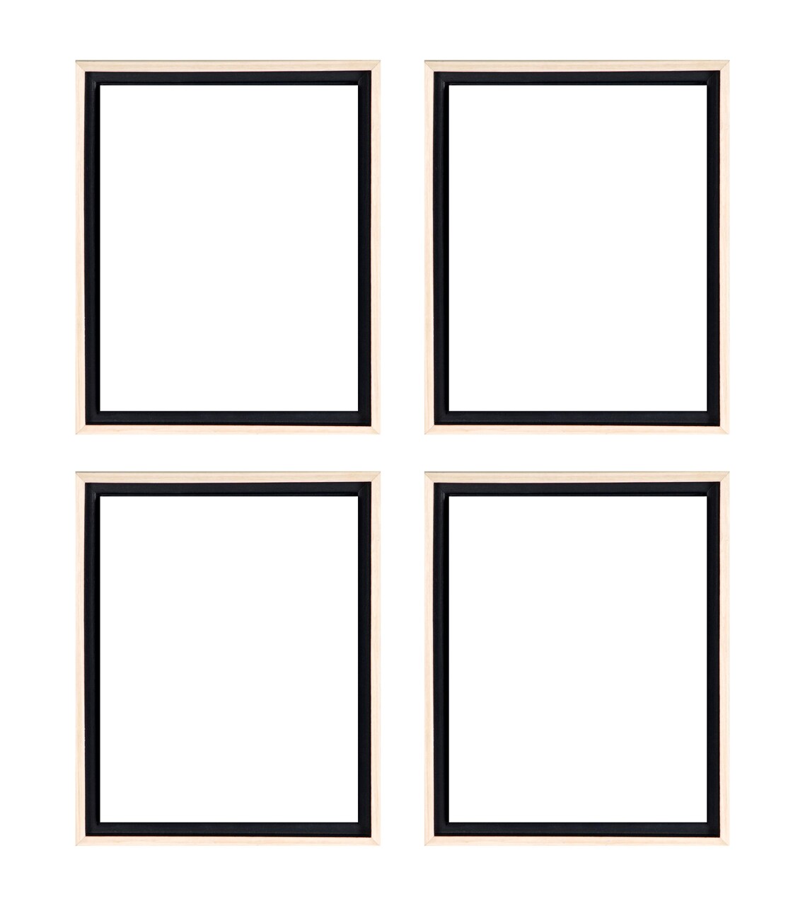 Creative Mark Illusions Floater Frame For 3/4" Deep Canvases - Natural Wood - Set of 4 - Ideal for Galleries & Home Decor - Wood Float Frame for Canvas Paintings- Complete Hanging Hardware